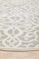 Chrome Lydia Silver Round Rug Rug Culture