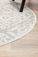 Chrome Lydia Silver Round Rug Rug Culture