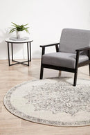 Chrome Silver Round Rug Rug Culture