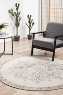 Chrome Silver Round Rug Rug Culture