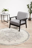 Chrome Silver Round Rug Rug Culture
