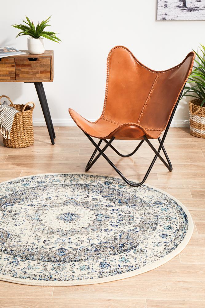 Mist White Round Rug