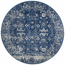 Oasis Navy Round Rug Rug Culture