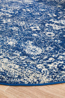 Oasis Navy Round Rug Rug Culture