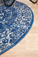 Oasis Navy Round Rug Rug Culture
