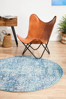 Amber Blue Round Rug Rug Culture