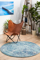 Amber Blue Round Rug Rug Culture