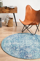 Amber Blue Round Rug Rug Culture