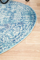 Amber Blue Round Rug Rug Culture