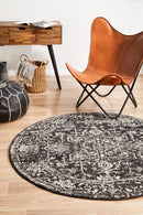 Ataris Charcoal Round Rug
