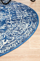 Blizzardy Navy Round Rug Rug Culture