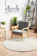 Otis Silver Round Rug Rug Culture