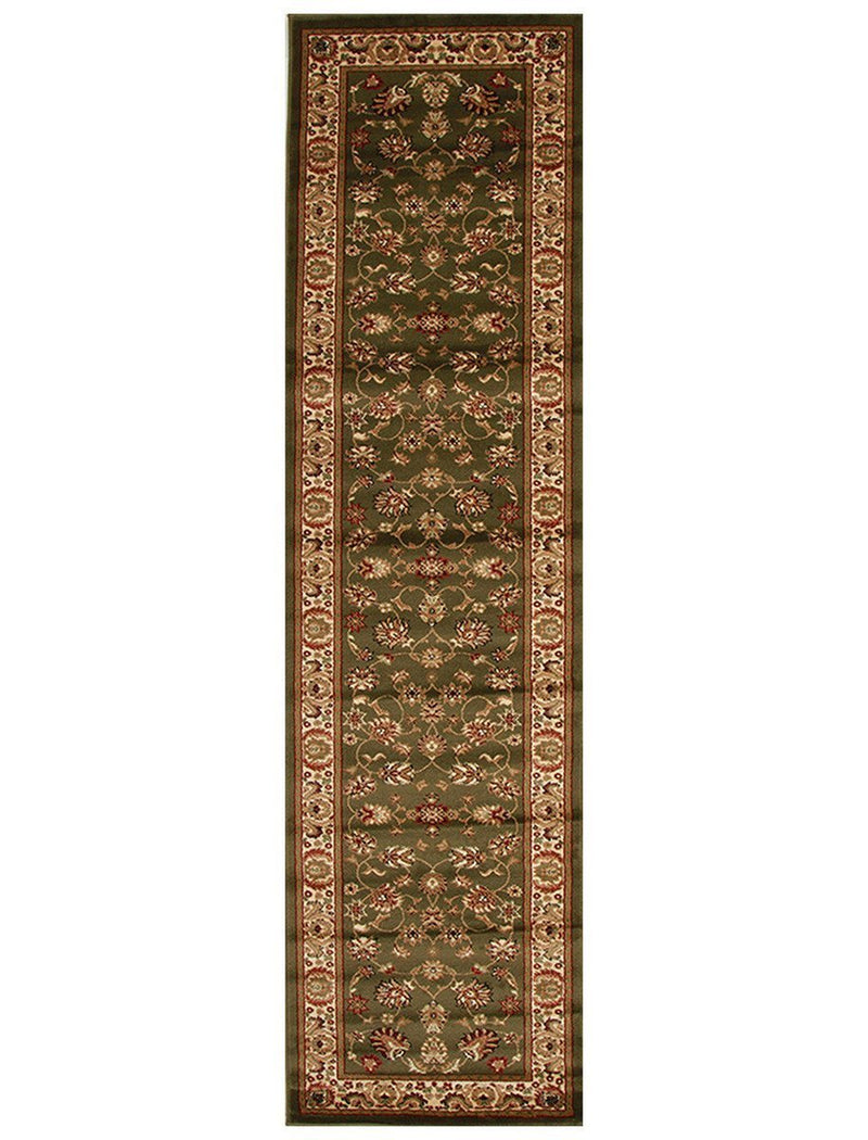 Traditional Floral Green Runner