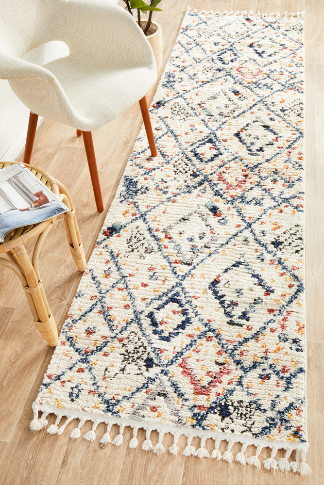 Marrakesh White Runner Rug