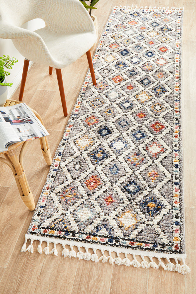 Marrakesh Grey Runner Rug