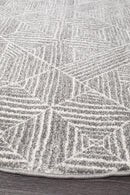 Kenza Contemporary Silver Round Rug