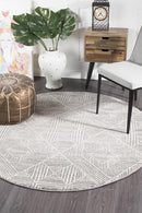 Kenza Contemporary Silver Round Rug