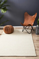 Carlos Felted Wool White Rug Rug Culture