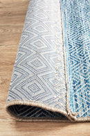Terrace Diamond Blue Runner Rug Culture