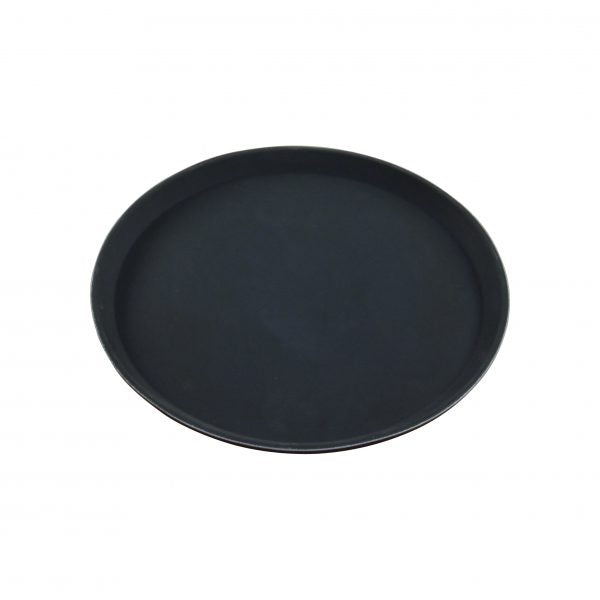 Round Plastic Non Slip Black Tray 350mm