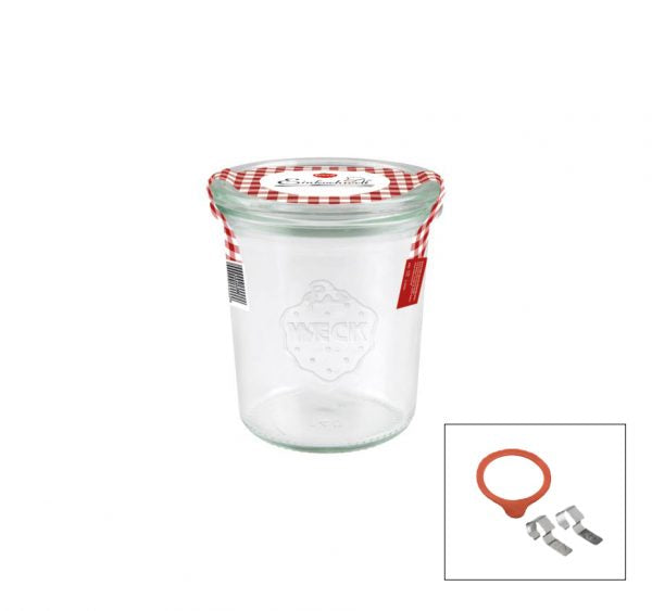 Complete Weck Glass Jar with Lids & Seals 580ml 100x107mm (742)