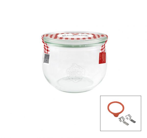 Complete Weck Tulip Glass Jar with Lid 580ml 100x85mm(744)