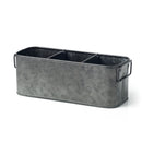 Coney Island Galvanised Black 3 Comp Rectangular Caddy 270x100x100mm